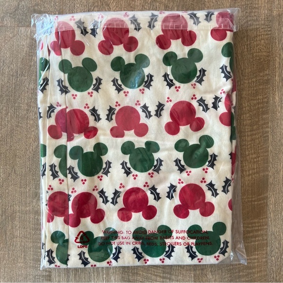 🆕 NWT Hanna Andersson Disney Mickey Holly Garland adult flannel pajama pants XL - Picture 2 of 4